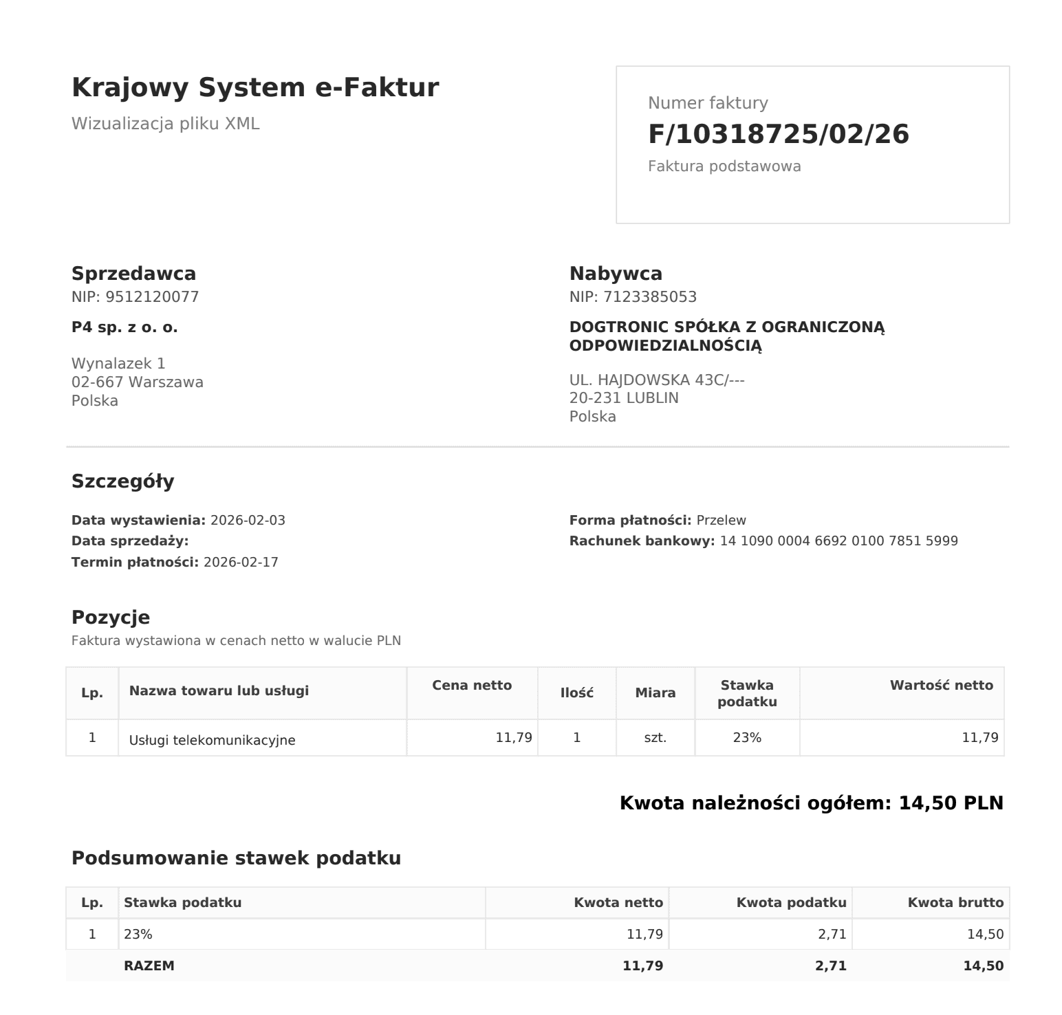 Zamiana nieczytelnego XML z KSeF na zwykły PDF